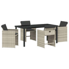 Garten Essgruppe mit Kissen 5 pcs Hellgrau Poly-Rattan