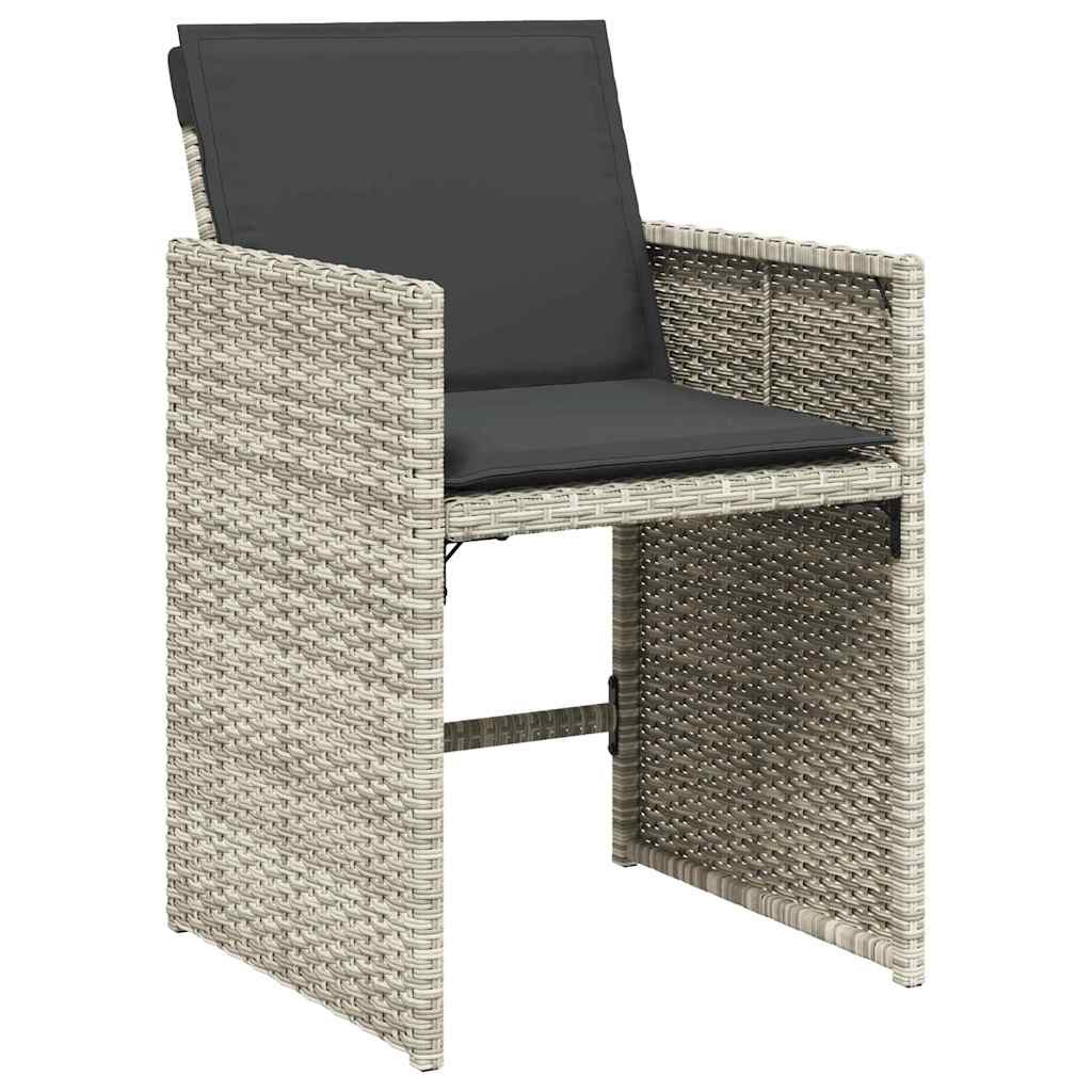 Garten Essgruppe mit Kissen 5 pcs Hellgrau Poly-Rattan