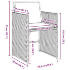 Garten Essgruppe mit Kissen 5 pcs Grau Poly-Rattan