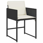 Garten Essgruppe mit Kissen 5 pcs Schwarz Poly-Rattan
