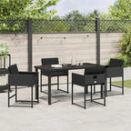 Garten Essgruppe mit Kissen 5 pcs Schwarz Poly-Rattan