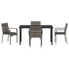 Garten Essgruppe mit Kissen 5 pcs Grau Poly-Rattan