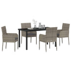 Garten Essgruppe mit Kissen 5 pcs Grau Poly-Rattan