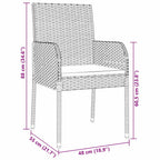Garten Essgruppe mit Kissen 5 pcs Grau Poly-Rattan