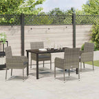 Garten Essgruppe mit Kissen 5 pcs Grau Poly-Rattan