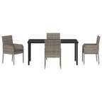 Garten Essgruppe mit Kissen 5 pcs Grau Poly-Rattan