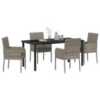 Garten Essgruppe mit Kissen 5 pcs Grau Poly-Rattan