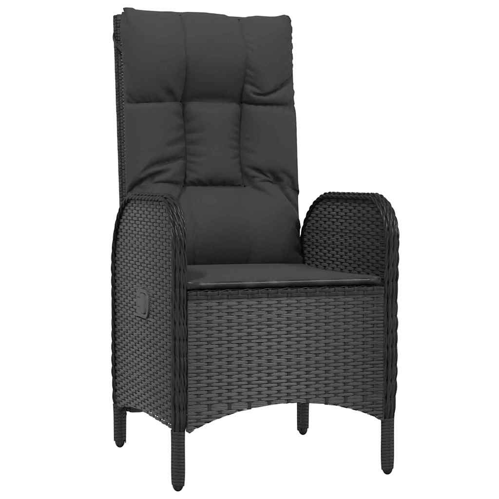 Garten Essgruppe mit Kissen 7 pcs Schwarz Poly-Rattan