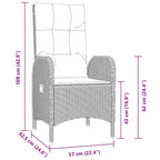 Garten Essgruppe mit Kissen 7 pcs Schwarz Poly-Rattan