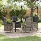 Garten Essgruppe mit Kissen 5 pcs Grau Poly-Rattan