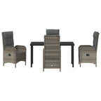 Garten Essgruppe mit Kissen 5 pcs Grau Poly-Rattan