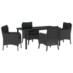 Garten Essgruppe mit Kissen 5 pcs Schwarz Poly-Rattan