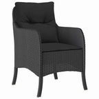 Garten Essgruppe mit Kissen 5 pcs Schwarz Poly-Rattan