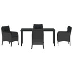 Garten Essgruppe mit Kissen 5 pcs Schwarz Poly-Rattan