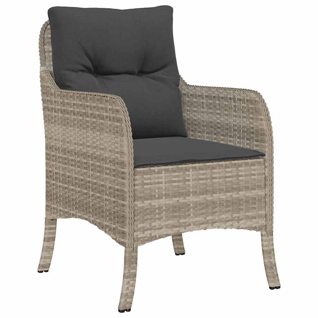 Garten Essgruppe mit Kissen 7 pcs Hellgrau Poly-Rattan