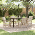 Garten Essgruppe mit Kissen 5 pcs Beige Poly-Rattan