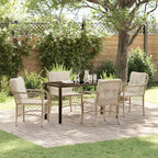 Garten Essgruppe mit Kissen 5 pcs Beige Poly-Rattan