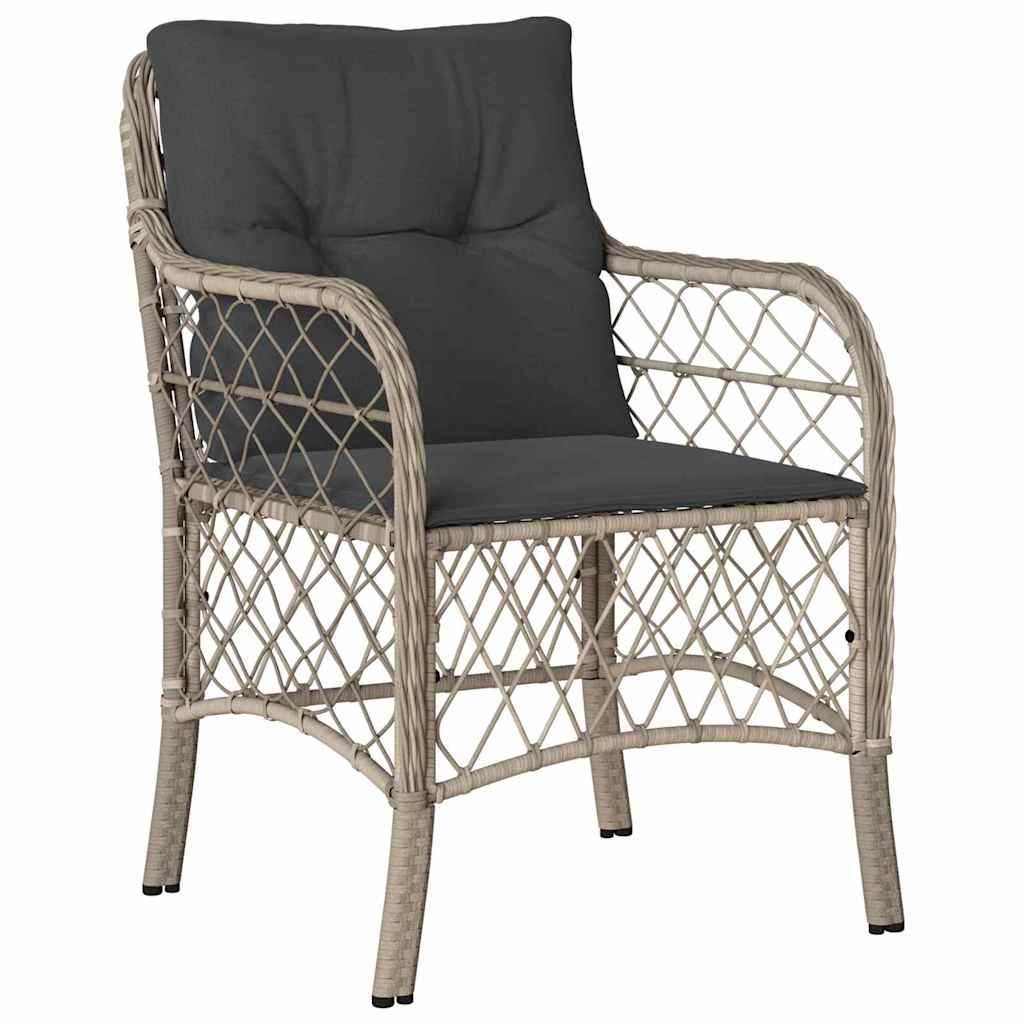 Garten Essgruppe mit Kissen 7 pcs Hellgrau Poly-Rattan