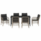 Garten Essgruppe mit Kissen 7 pcs Hellgrau Poly-Rattan