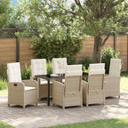 Garten Essgruppe mit Kissen 7 pcs Beige Poly-Rattan