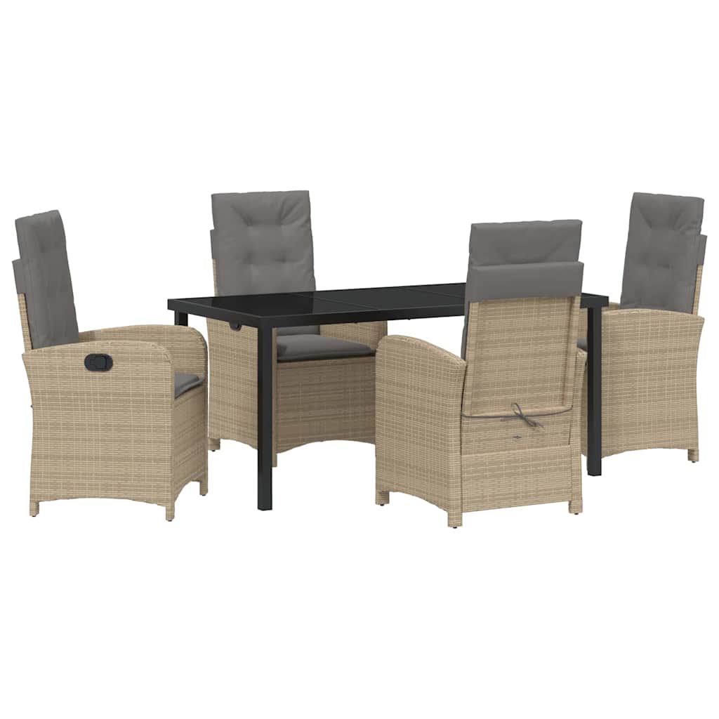 Garten Essgruppe mit Kissen 5 pcs Beige Poly-Rattan