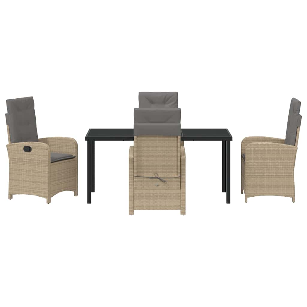 Garten Essgruppe mit Kissen 5 pcs Beige Poly-Rattan