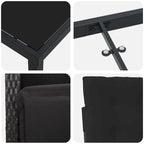 Garten Essgruppe mit Kissen 5 pcs Schwarz Poly-Rattan