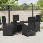 Garten Essgruppe mit Kissen 5 pcs Schwarz Poly-Rattan