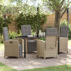 Garten Essgruppe mit Kissen 5 pcs Beige Poly-Rattan