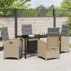 Garten Essgruppe mit Kissen 5 pcs Beige Poly-Rattan