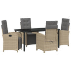 Garten Essgruppe mit Kissen 5 pcs Beige Poly-Rattan