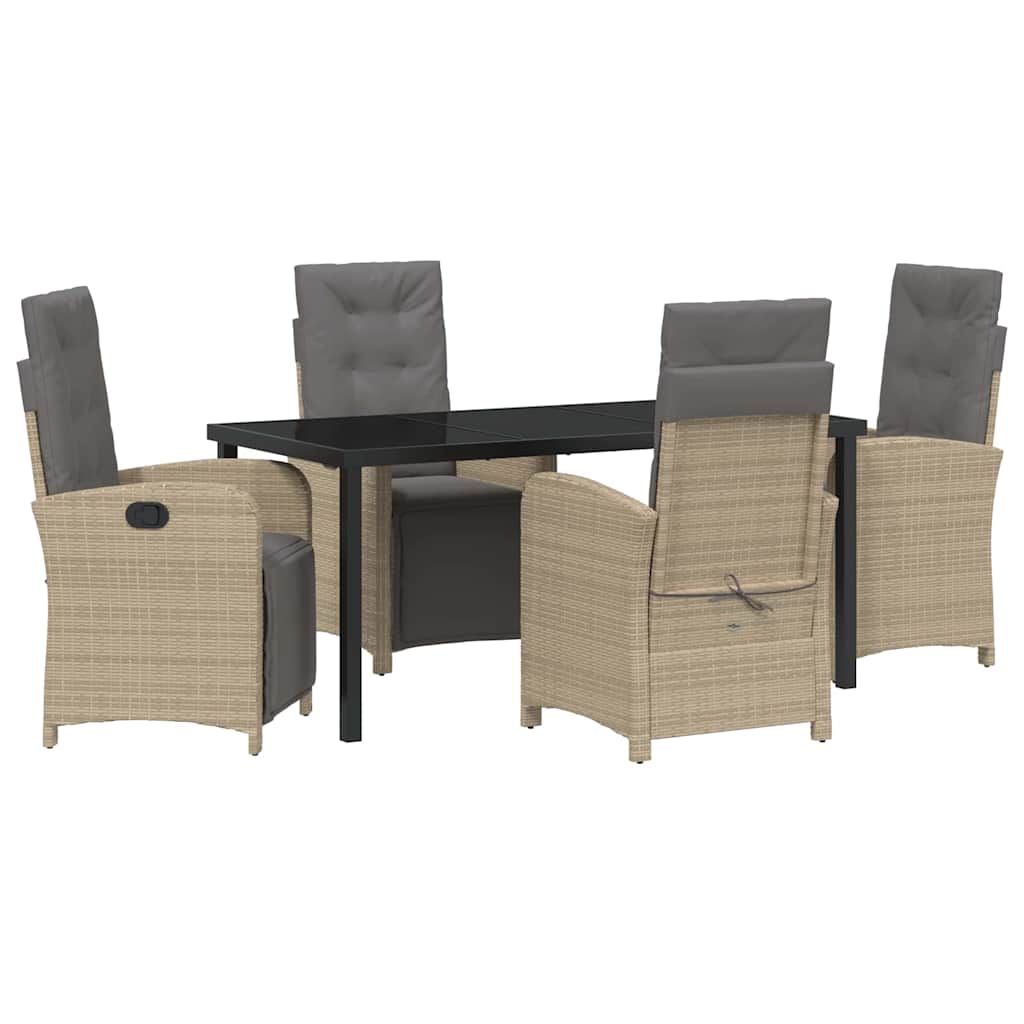 Garten Essgruppe mit Kissen 5 pcs Beige Poly-Rattan