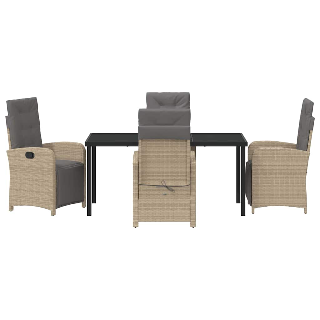 Garten Essgruppe mit Kissen 5 pcs Beige Poly-Rattan