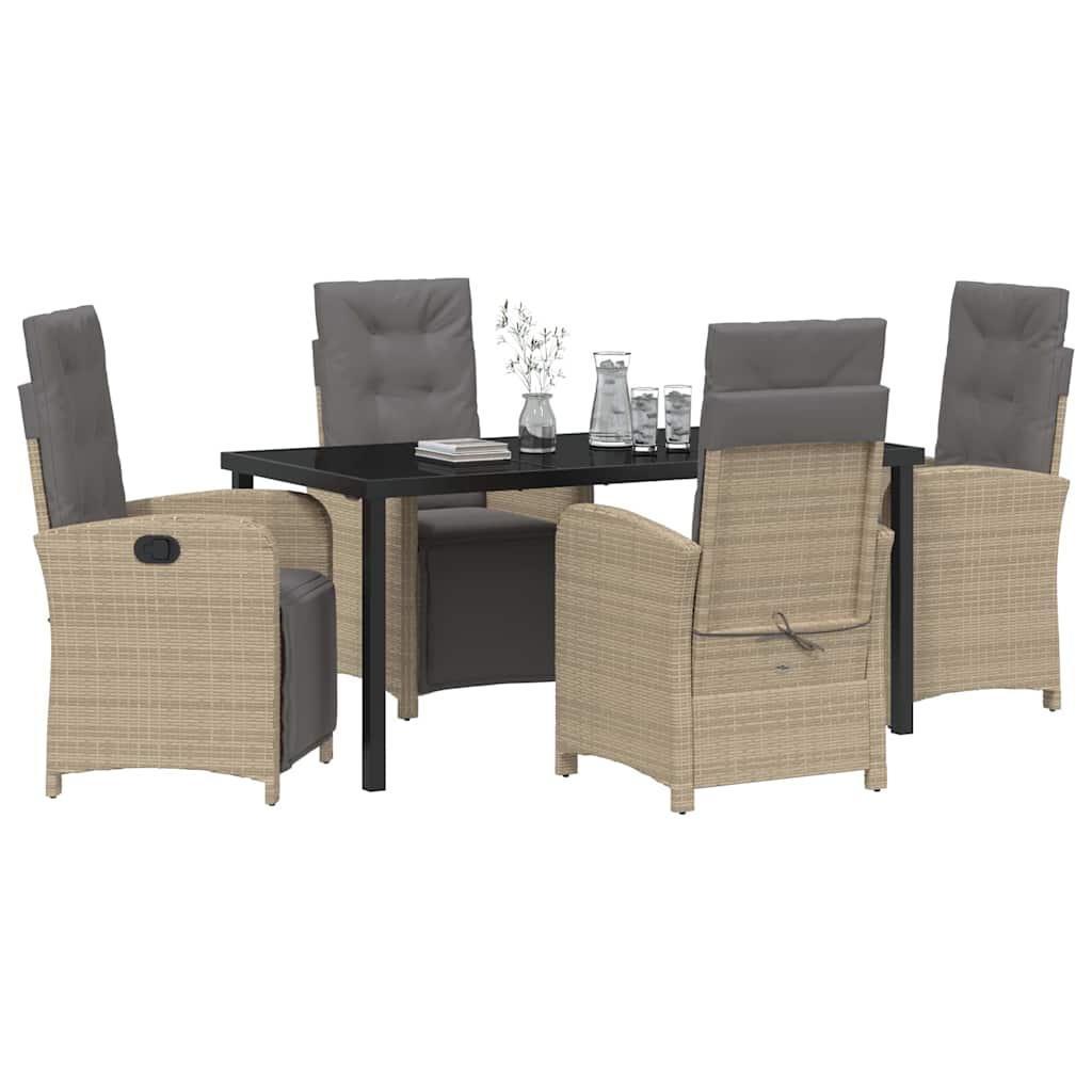 Garten Essgruppe mit Kissen 5 pcs Beige Poly-Rattan