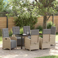 Garten Essgruppe mit Kissen 7 pcs Beige Poly-Rattan