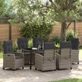 Garten Essgruppe mit Kissen 7 pcs Grau Poly-Rattan