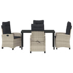 Garten Essgruppe mit Kissen 5 pcs Hellgrau Poly-Rattan
