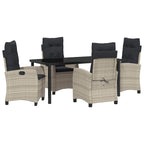 Garten Essgruppe mit Kissen 5 pcs Hellgrau Poly-Rattan