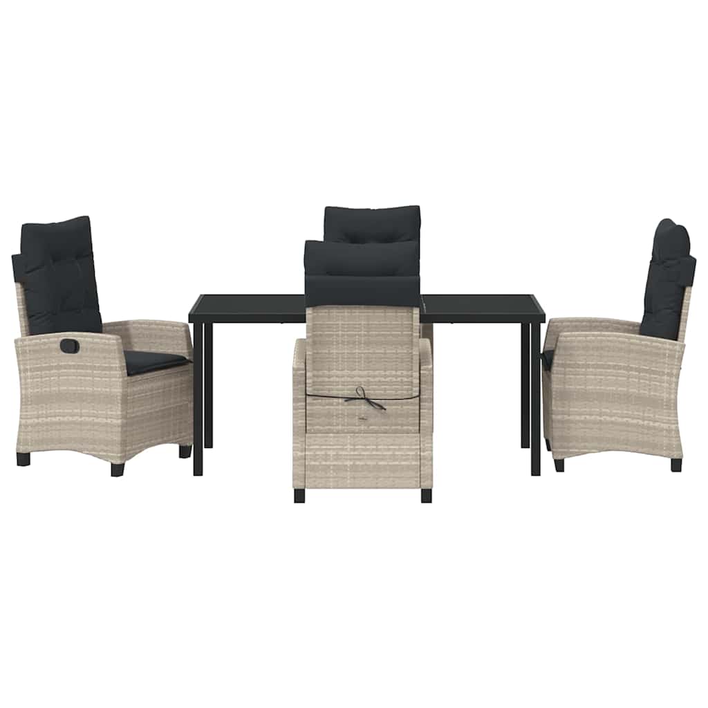 Garten Essgruppe mit Kissen 5 pcs Hellgrau Poly-Rattan