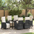 Garten Essgruppe mit Kissen 7 pcs Schwarz Poly-Rattan