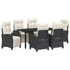 Garten Essgruppe mit Kissen 7 pcs Schwarz Poly-Rattan