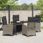 Garten Essgruppe mit Kissen 5 pcs Grau Poly-Rattan