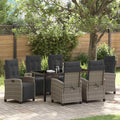Garten Essgruppe mit Kissen 7 pcs Grau Poly-Rattan