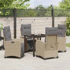 Garten Essgruppe mit Kissen 5 pcs Beige Poly-Rattan