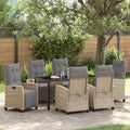 Garten Essgruppe mit Kissen 7 pcs Beige Poly-Rattan