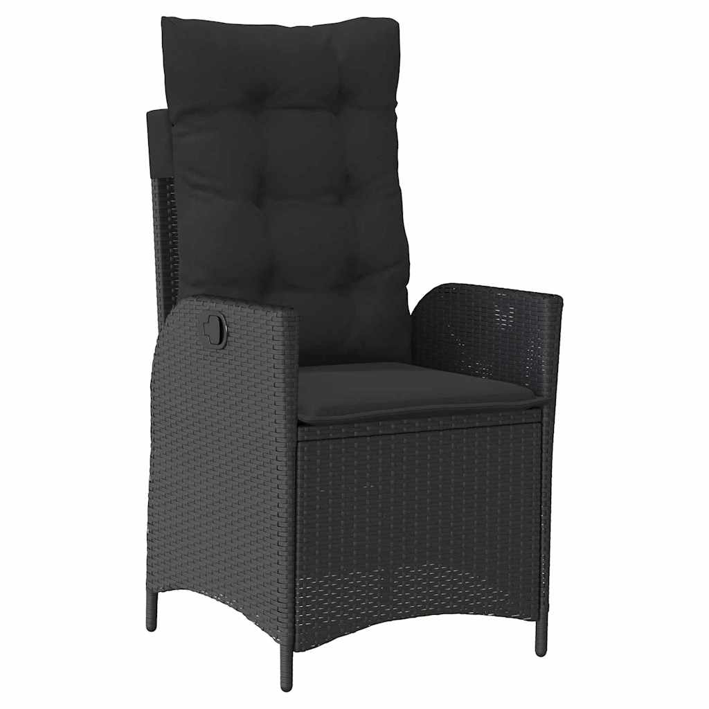Garten Essgruppe mit Kissen 7 pcs Schwarz Poly-Rattan