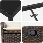 Garten Essgruppe mit Kissen 7 pcs Braun Poly-Rattan