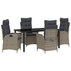 Garten Essgruppe mit Kissen 5 pcs Grau Poly-Rattan