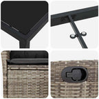 Garten Essgruppe mit Kissen 7 pcs Grau Poly-Rattan