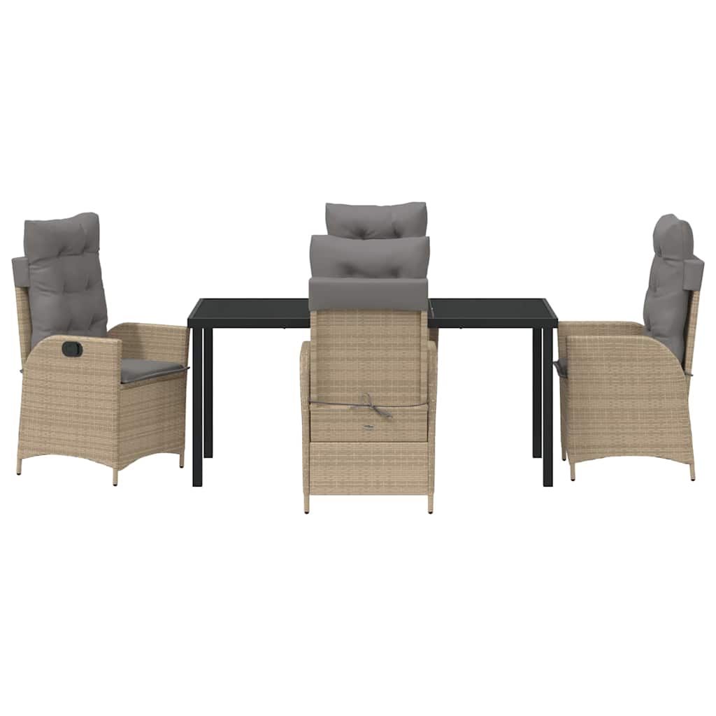 Garten Essgruppe mit Kissen 5 pcs Beige Poly-Rattan